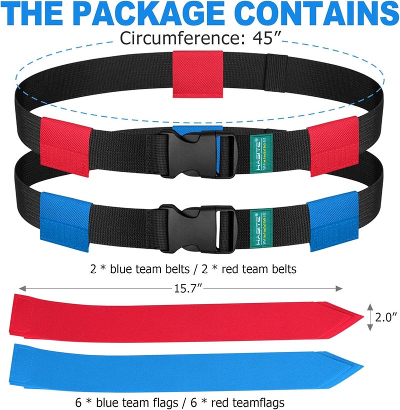 HASITE Flag Football Belts, 2/4/10/14/20 pcs of Adjustable Flag Football Set with Flags, Suitable for Youth Adults and Kids - Image 2